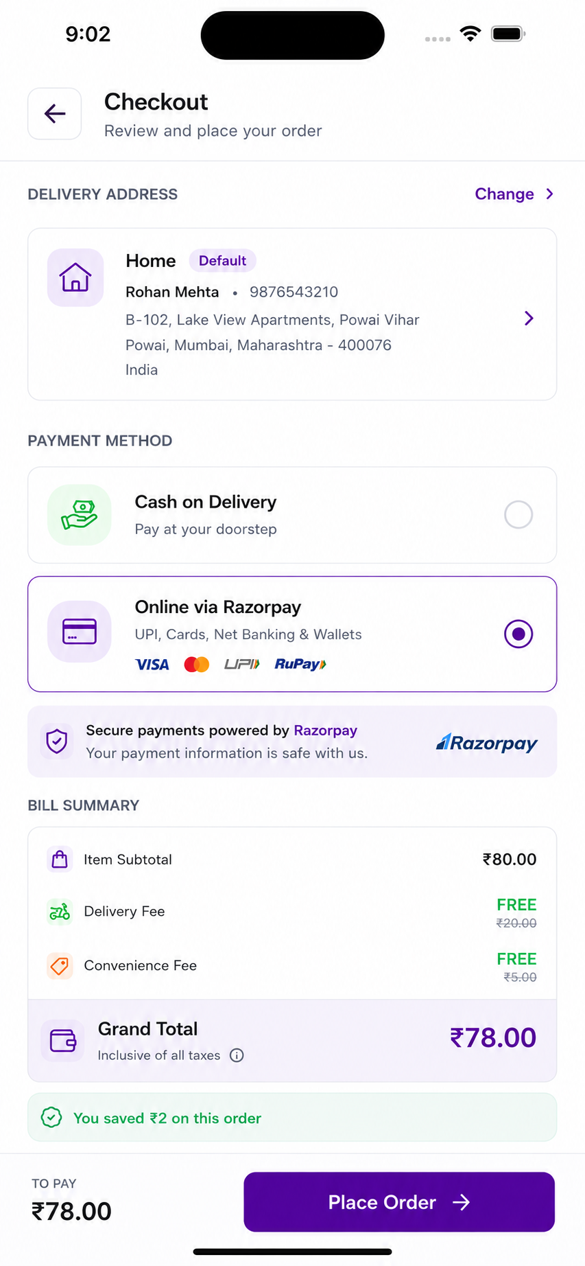 Consumer Delivery App